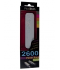 Záložná batéria PICOT PTU-3 s USB výstupom a LED svietidlom, 2600 mAh, 1A, biela