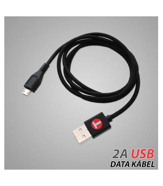 Dátový kábel, Micro USB, 2A, čierny