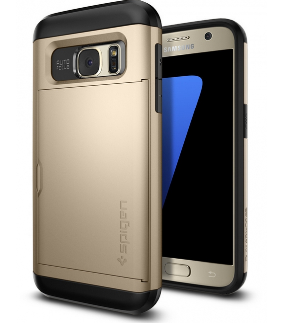 Púzdro Spigen Slim Armor CS Card Samsung Galaxy S7 zlatá