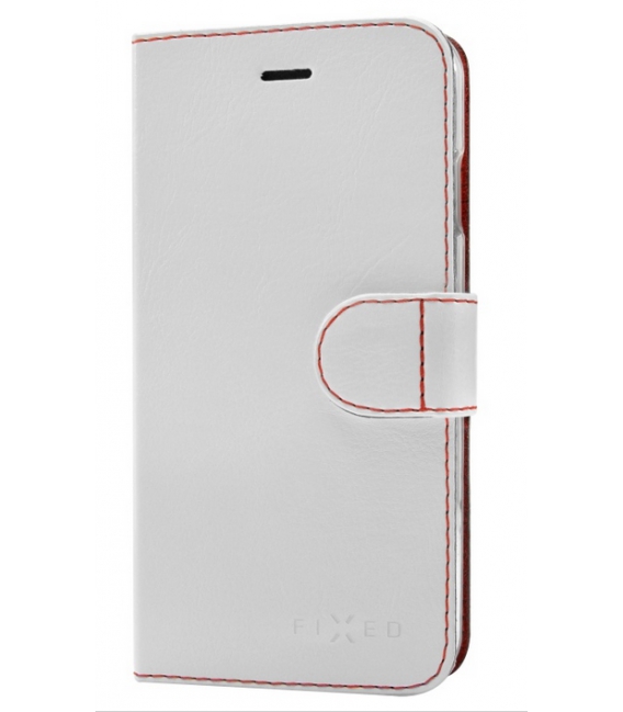 Pouzdro typu kniha FIXED FIT pro Samsung Galaxy J1 (2016), bílé