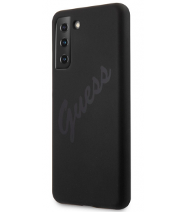 GUHCS21SLSVSBK Guess Silicone Vintage zadný kryt pre Samsung Galaxy S21, čierna
